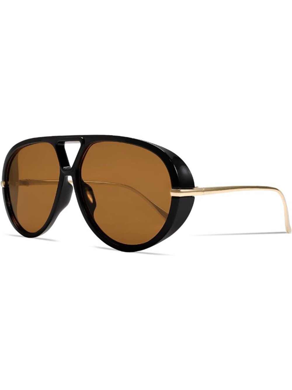 Retro Gold Oversized Aviator Sunglasses for Women & Men | 70s Style Fashion